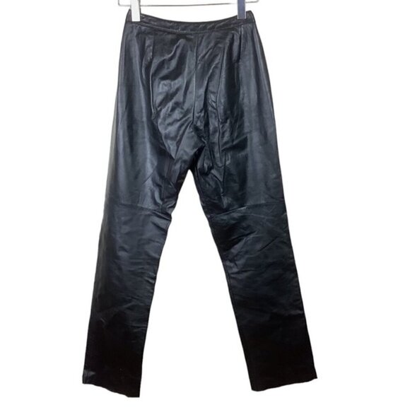 DANIER STRAIGHT BLACK LEATHER MOTO PANTS - Picture 2 of 8